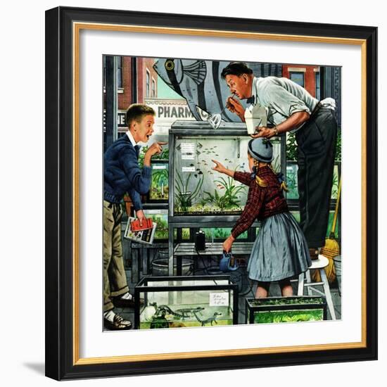 "Fish Aquarium", October 30, 1954-Stevan Dohanos-Framed Giclee Print