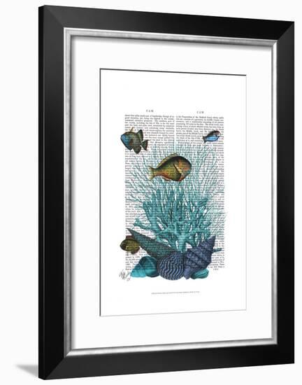 Fish Blue Shells and Corals-Fab Funky-Framed Art Print