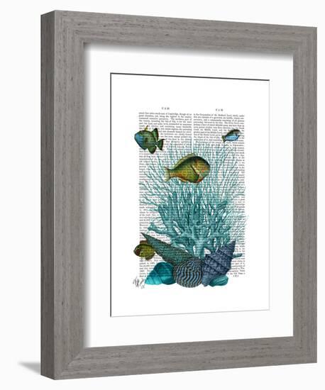 Fish Blue Shells and Corals-Fab Funky-Framed Art Print