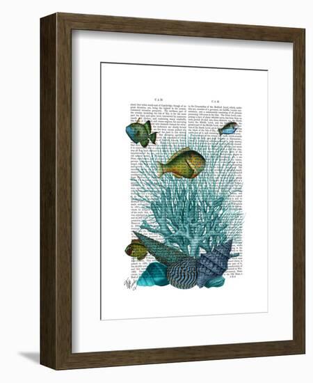 Fish Blue Shells and Corals-Fab Funky-Framed Art Print