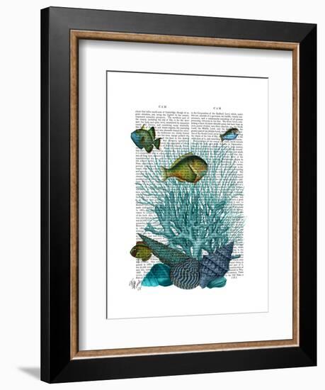 Fish Blue Shells and Corals-Fab Funky-Framed Art Print