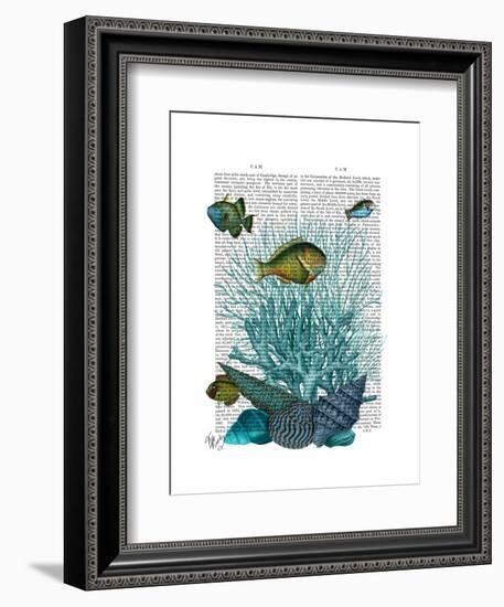 Fish Blue Shells and Corals-Fab Funky-Framed Art Print