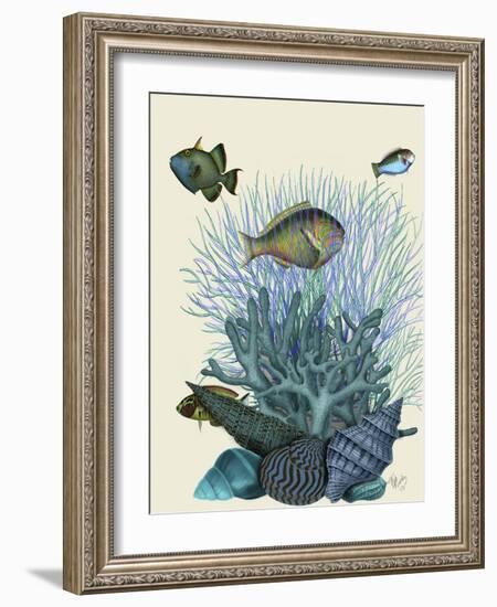 Fish Blue Shells and Corals-Fab Funky-Framed Art Print