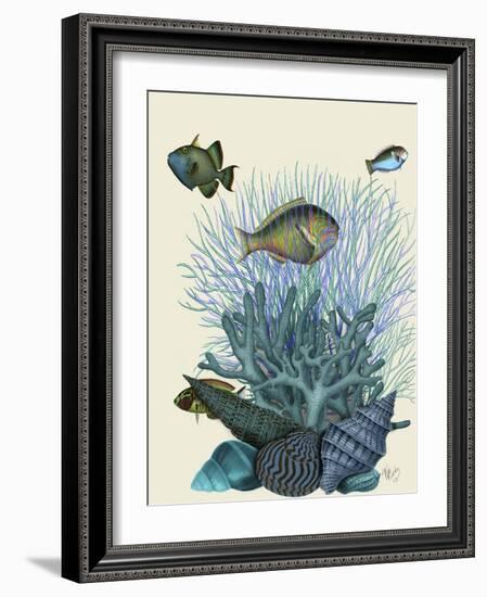 Fish Blue Shells and Corals-Fab Funky-Framed Art Print