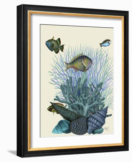 Fish Blue Shells and Corals-Fab Funky-Framed Art Print