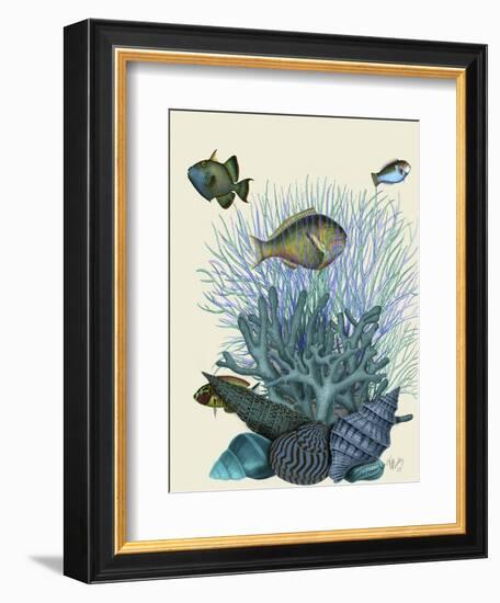 Fish Blue Shells and Corals-Fab Funky-Framed Premium Giclee Print