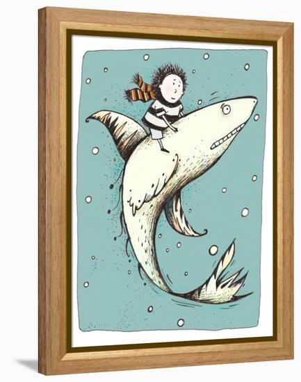 Fish Boy-Carla Martell-Framed Premier Image Canvas