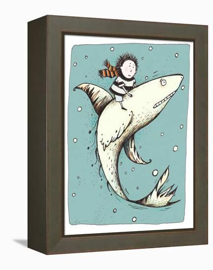 Fish Boy-Carla Martell-Framed Premier Image Canvas