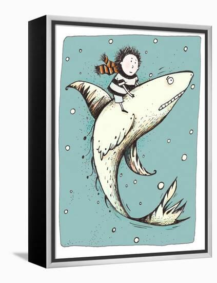 Fish Boy-Carla Martell-Framed Premier Image Canvas