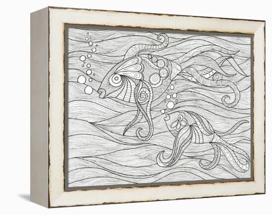 Fish Conversation-Pam Varacek-Framed Stretched Canvas