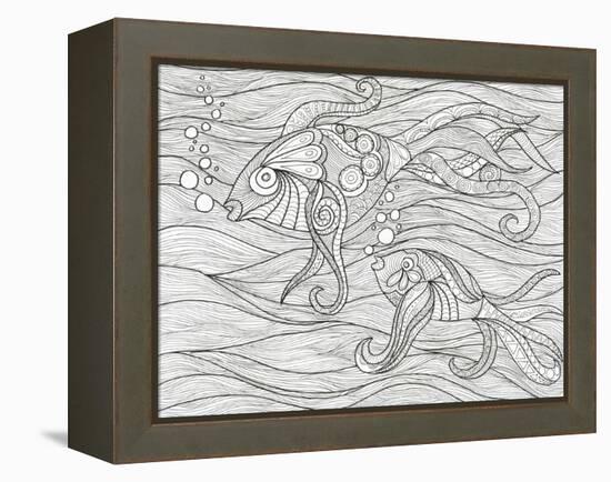 Fish Conversation-Pam Varacek-Framed Stretched Canvas