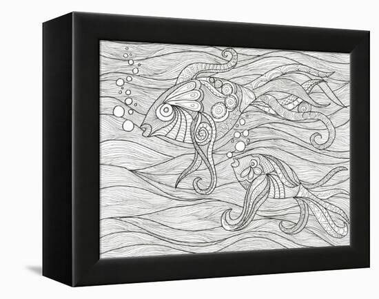 Fish Conversation-Pam Varacek-Framed Stretched Canvas