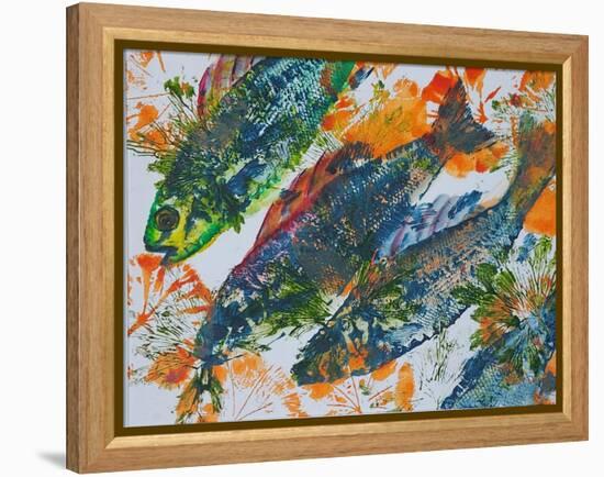 fish diving-jocasta shakespeare-Framed Premier Image Canvas