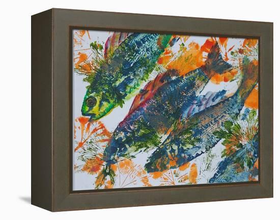 fish diving-jocasta shakespeare-Framed Premier Image Canvas