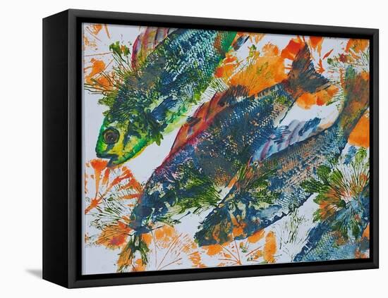 fish diving-jocasta shakespeare-Framed Premier Image Canvas