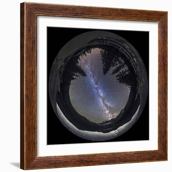 Fish-Eye Lens Panorama of Milky Way at Cameron Lake, Alberta, Canada-Stocktrek Images-Framed Photographic Print