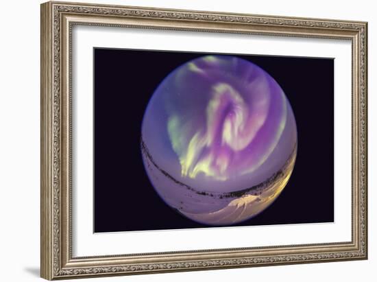 Fish-Eye Lens View of an Aurora Borealis in Churchill, Manitoba, Canada-Stocktrek Images-Framed Photographic Print