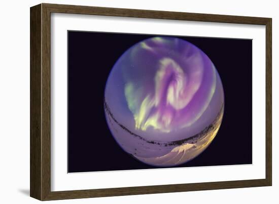 Fish-Eye Lens View of an Aurora Borealis in Churchill, Manitoba, Canada-Stocktrek Images-Framed Photographic Print