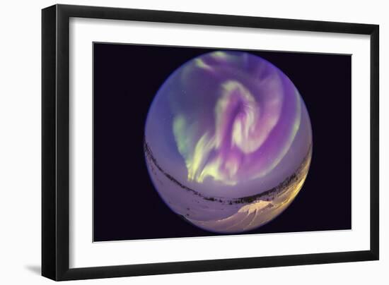 Fish-Eye Lens View of an Aurora Borealis in Churchill, Manitoba, Canada-Stocktrek Images-Framed Photographic Print