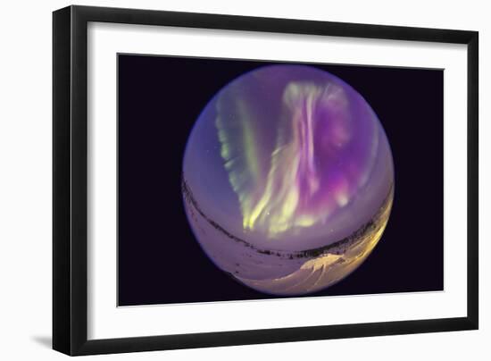 Fish-Eye Lens View of an Aurora Borealis in Churchill, Manitoba, Canada-Stocktrek Images-Framed Photographic Print