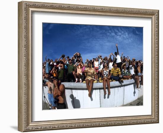 Fish-Eye Lens View of Spectators Watching Apollo 11 Blast-Off-Ralph Crane-Framed Photographic Print