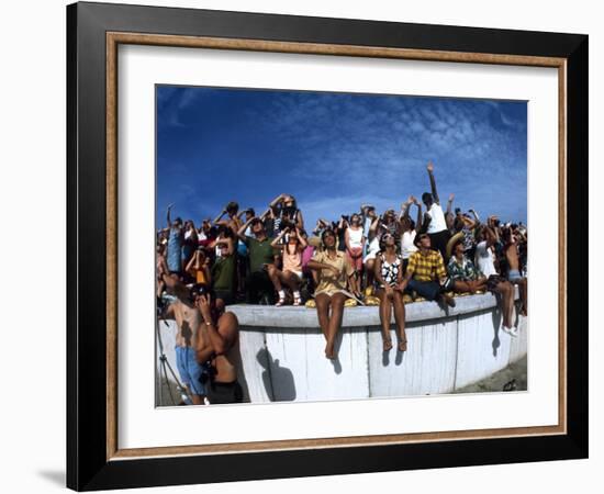 Fish-Eye Lens View of Spectators Watching Apollo 11 Blast-Off-Ralph Crane-Framed Photographic Print