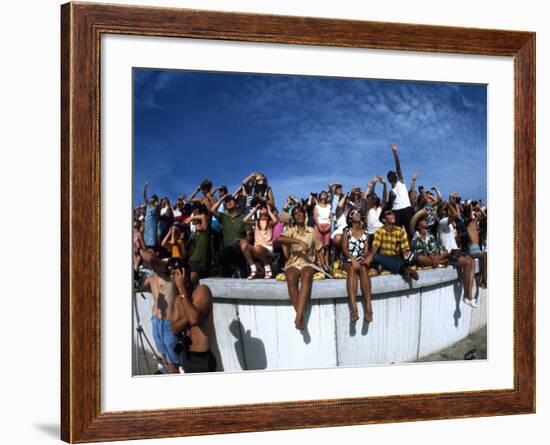 Fish-Eye Lens View of Spectators Watching Apollo 11 Blast-Off-Ralph Crane-Framed Photographic Print