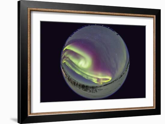 Fish-Eye Lens View of the Northern Lights in Churchill, Manitoba, Canada-Stocktrek Images-Framed Photographic Print