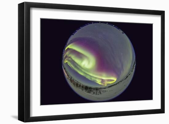 Fish-Eye Lens View of the Northern Lights in Churchill, Manitoba, Canada-Stocktrek Images-Framed Photographic Print