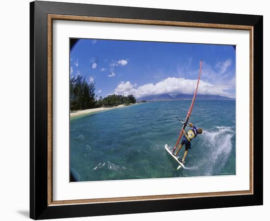 Fish-eye View of a Windsurfer-null-Framed Photographic Print