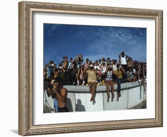 Fish Eye View of Spectators Watching Apollo 11 Blast-Off-Ralph Crane-Framed Photographic Print