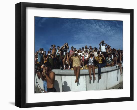 Fish Eye View of Spectators Watching Apollo 11 Blast-Off-Ralph Crane-Framed Photographic Print