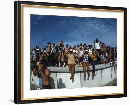 Fish Eye View of Spectators Watching Apollo 11 Blast-Off-Ralph Crane-Framed Photographic Print