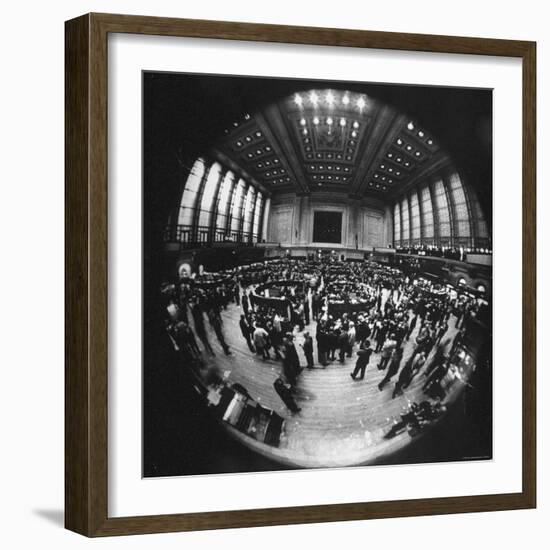 Fish Eye View of the Action on the Floor of the New York Stock Exchange-Ralph Morse-Framed Photographic Print