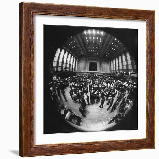 Fish Eye View of the Action on the Floor of the New York Stock Exchange-Ralph Morse-Framed Photographic Print
