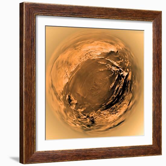 Fish-Eye View of Titan's Surface-Stocktrek Images-Framed Photographic Print