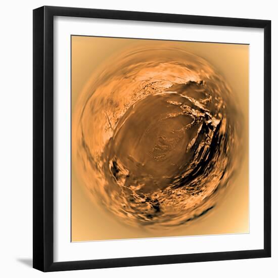 Fish-Eye View of Titan's Surface-Stocktrek Images-Framed Photographic Print