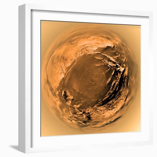 Fish-Eye View of Titan's Surface-Stocktrek Images-Framed Photographic Print