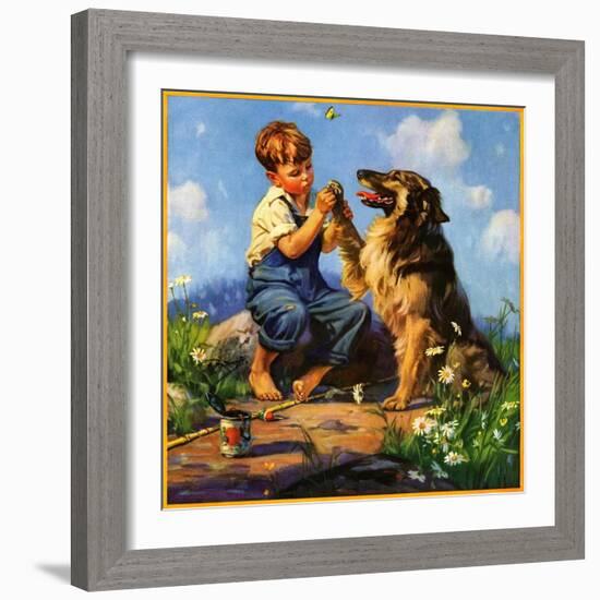 "Fish Hook in Dog's Paw,"May 1, 1933-Henry Hintermeister-Framed Giclee Print