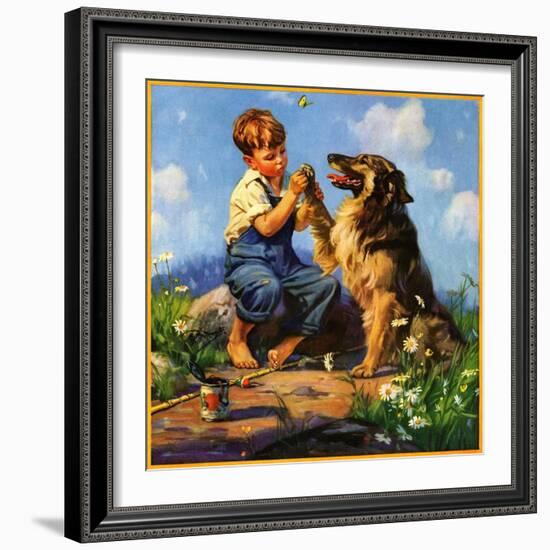 "Fish Hook in Dog's Paw,"May 1, 1933-Henry Hintermeister-Framed Giclee Print