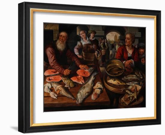Fish Market, 1568-Joachim Beuckelaer or Bueckelaer-Framed Giclee Print