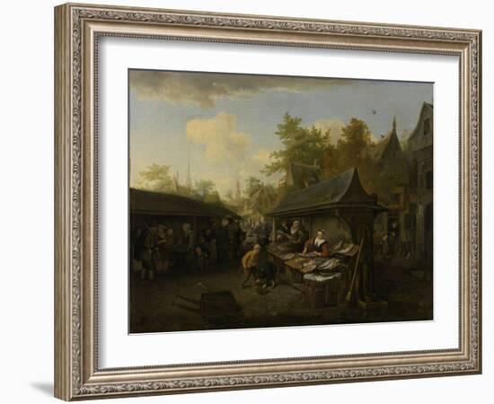 Fish Market-Cornelis Dusart-Framed Art Print