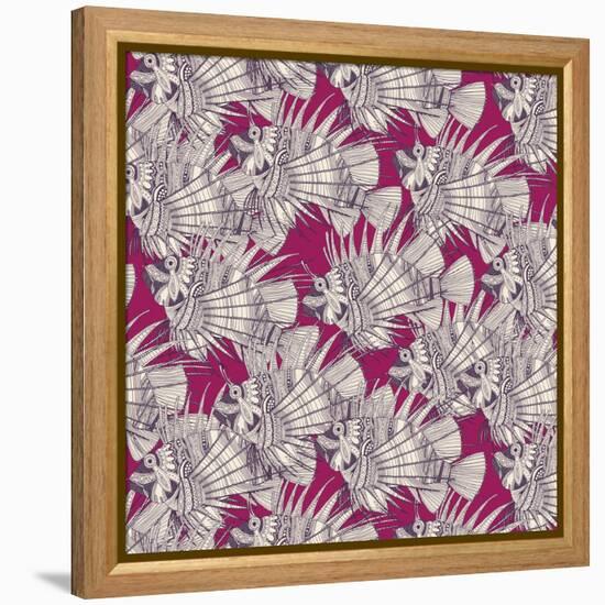 Fish Mirage Berry-Sharon Turner-Framed Stretched Canvas