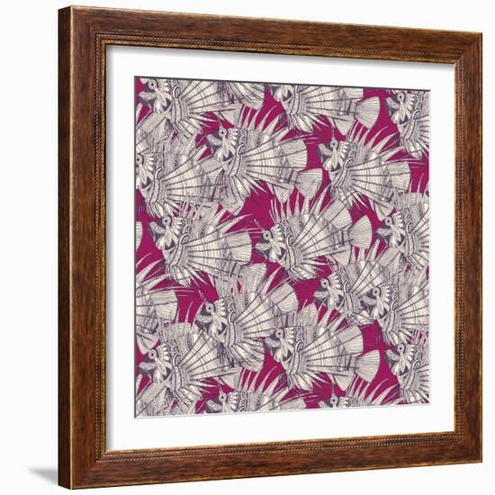 Fish Mirage Berry-Sharon Turner-Framed Art Print