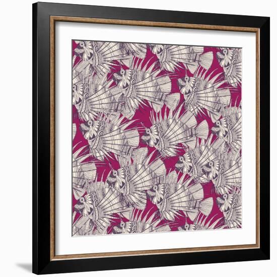 Fish Mirage Berry-Sharon Turner-Framed Art Print