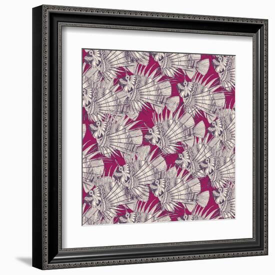 Fish Mirage Berry-Sharon Turner-Framed Art Print