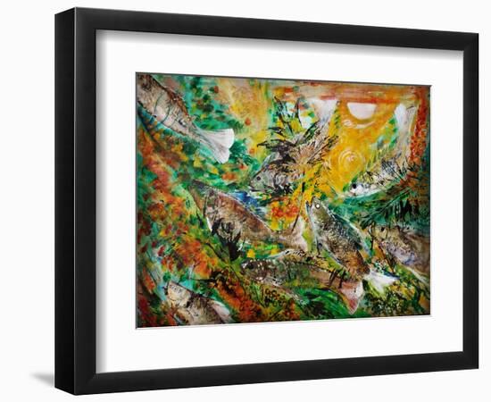 Fish, Moonlight, 2020, Mixed Media-jocasta shakespeare-Framed Giclee Print