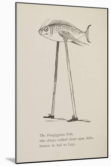 Fish On Stilts From Nonsense Botany Animals and Other Poems Written and Drawn by Edward Lear-Edward Lear-Mounted Giclee Print