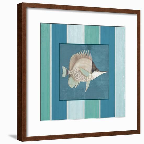 Fish on Stripes II-Elizabeth Medley-Framed Premium Giclee Print