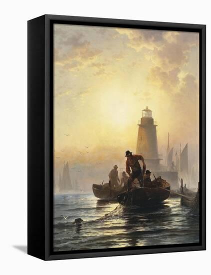 Fish Pond, Orient Bay, L. I, 1876-Edward Moran-Framed Premier Image Canvas